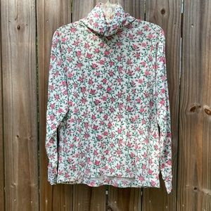 Adult Rose Print Turtleneck Vintage Shirt